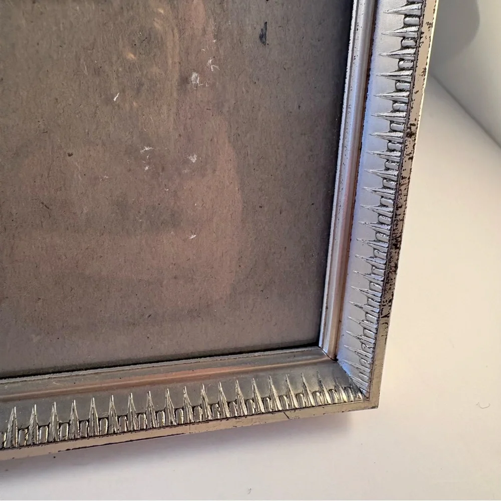 Silver Plated Picture Photo Frame Engraved‎ Etched Trim Wedding Celebration 8x10